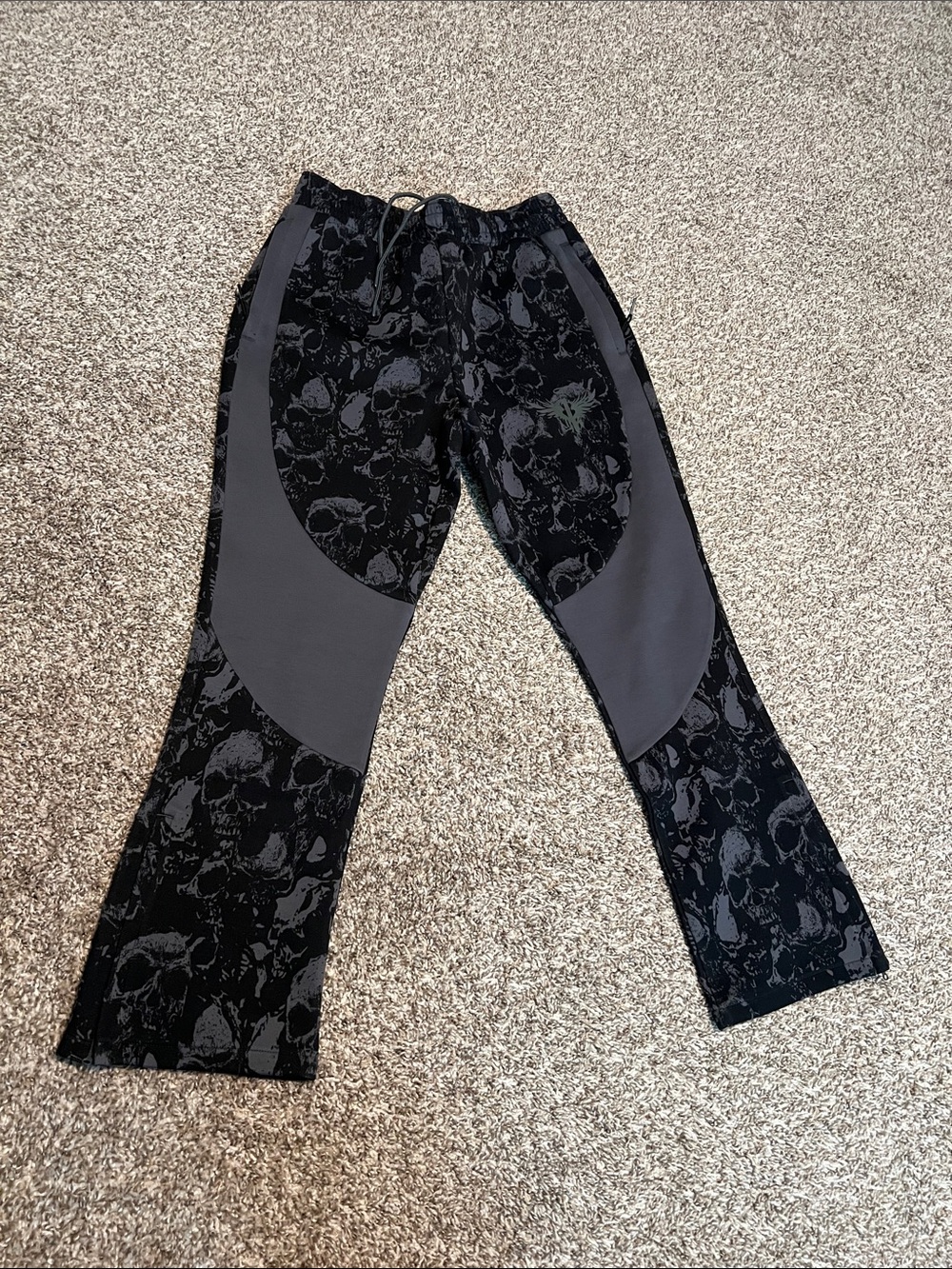 Puma LaMelo Black Skull-Print Jogger Pants with Gray